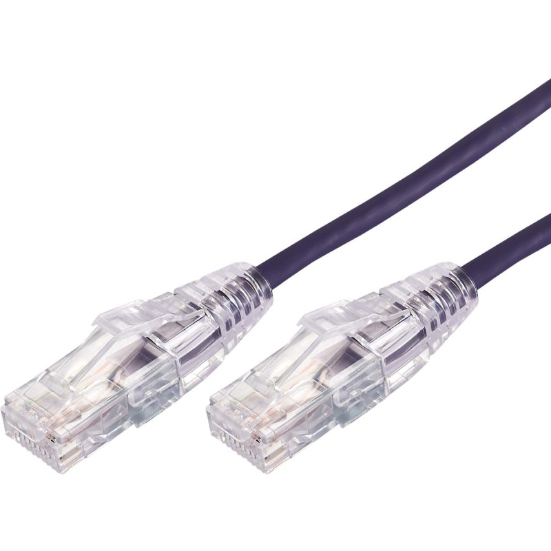 30cm 10GbE Ultra Thin Cat 6A UTP Snagless Patch Cable LSZH (Low Smoke Zero Halogen) - Purple
