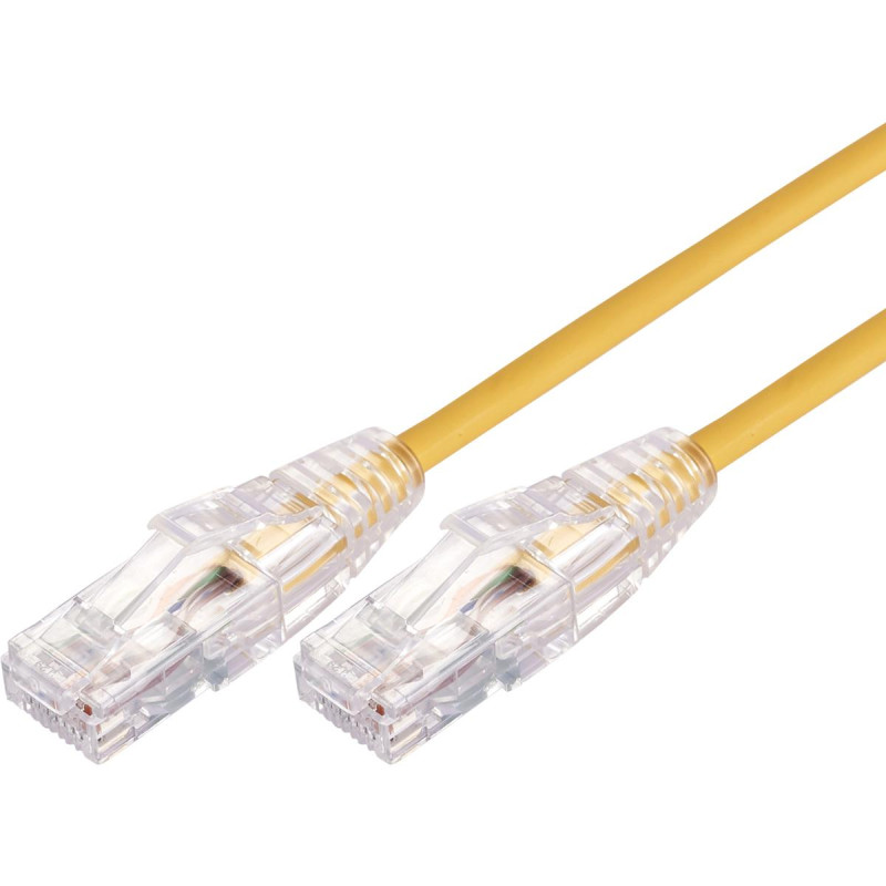 30cm 10GbE Ultra Thin Cat 6A UTP Snagless Patch Cable LSZH (Low Smoke Zero Halogen) - Yellow