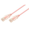 0.5m 10GbE Ultra Thin Cat 6A UTP Snagless Patch Cable LSZH (Low Smoke Zero Halogen) - Salmon Pink