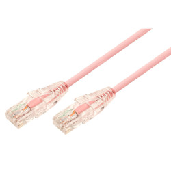 2m 10GbE Ultra Thin Cat 6A UTP Snagless Patch Cable LSZH (Low Smoke Zero Halogen) - Salmon Pink