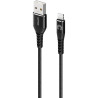 1.2m USB-A to Lightning Cable Reinforced with Aramid Fibre - Black
