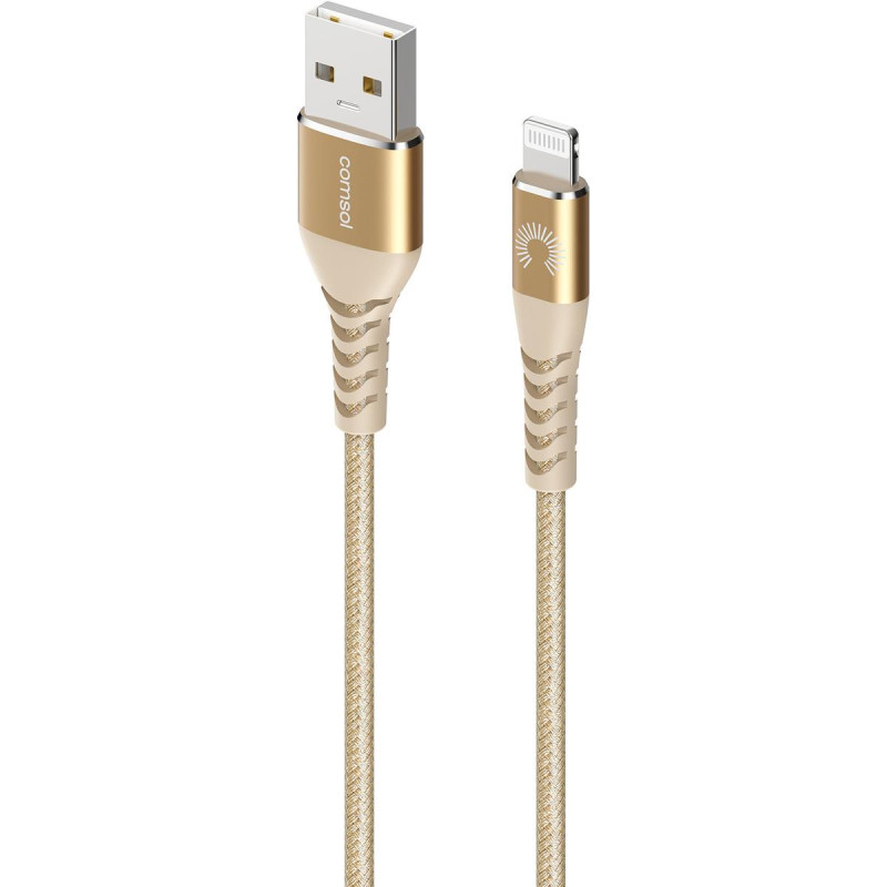 1.2m USB-A to Lightning Cable Reinforced with Aramid Fibre - Gold
