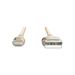 1.2m USB-A to Lightning Cable Reinforced with Aramid Fibre - Gold