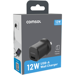 12W USB-A Wall Charger - Black