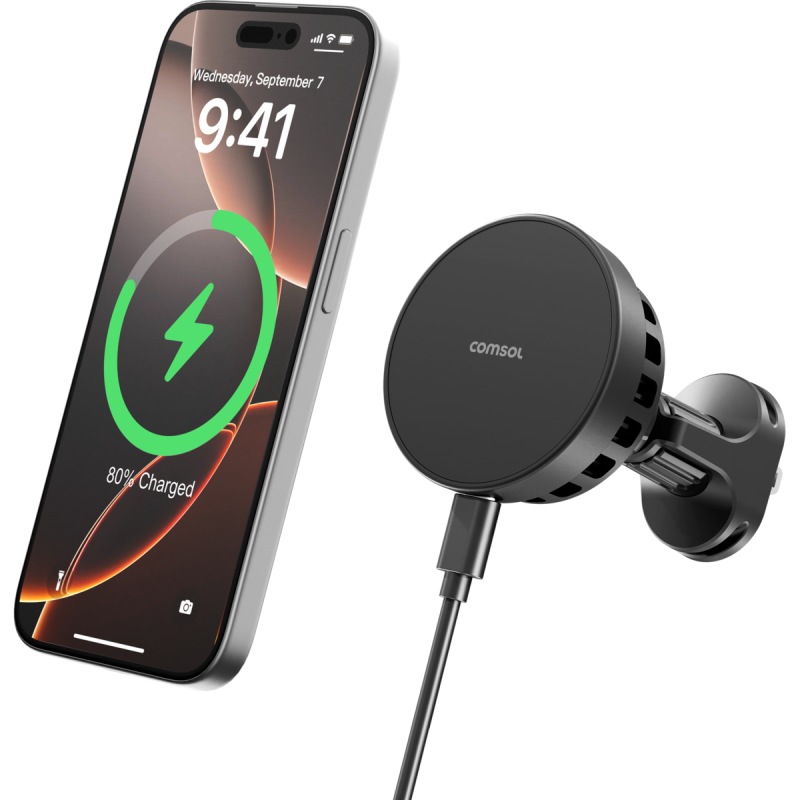 Comsol Qi2 Cooling Wireless Car Charger Vent/Dash