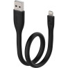 25cm Apple Lightning to USB Cable - Silicone Black