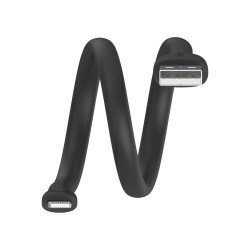 25cm Apple Lightning to USB Cable - Silicone Black