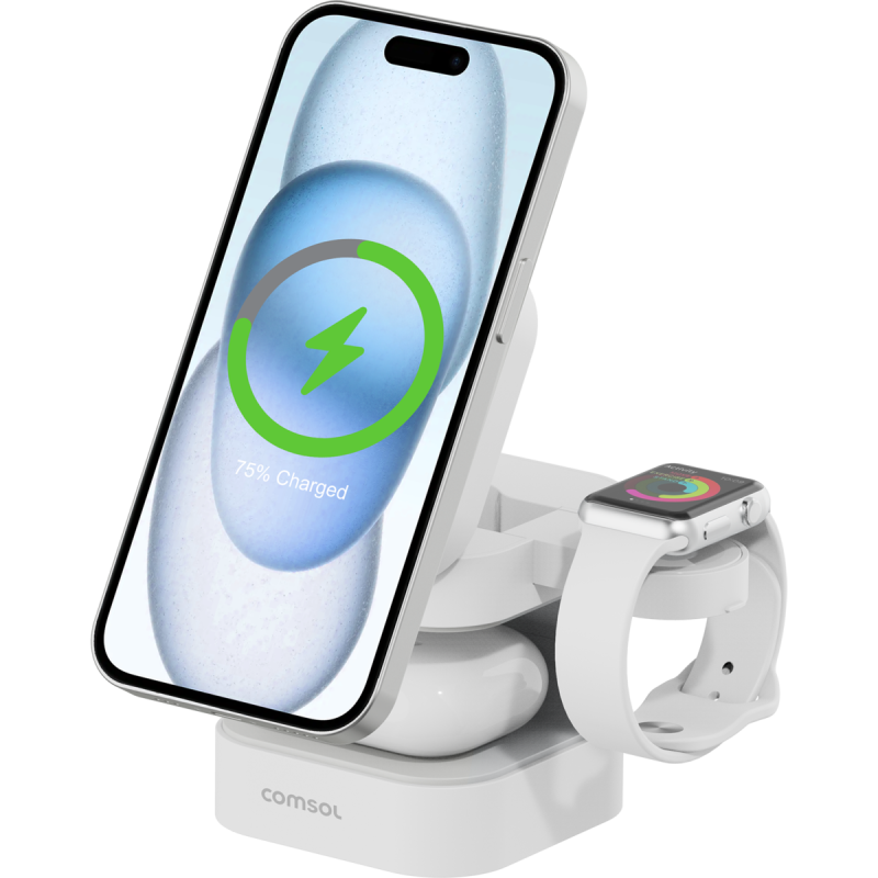 Comsol Qi2 Magnetic Wireless Charging 3-in-1 Dock