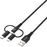 Comsol 3-in-1 Cable Lightning/USB-C/Micro USB 1.2m