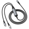 Comsol 2m Black USB-C to 2 x USB-C Dual Charge Cable 100W