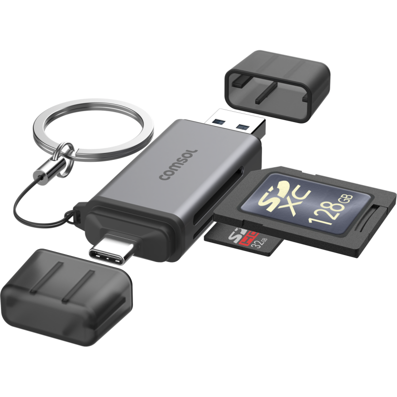Comsol USB-C and USB-A SD Card Reader