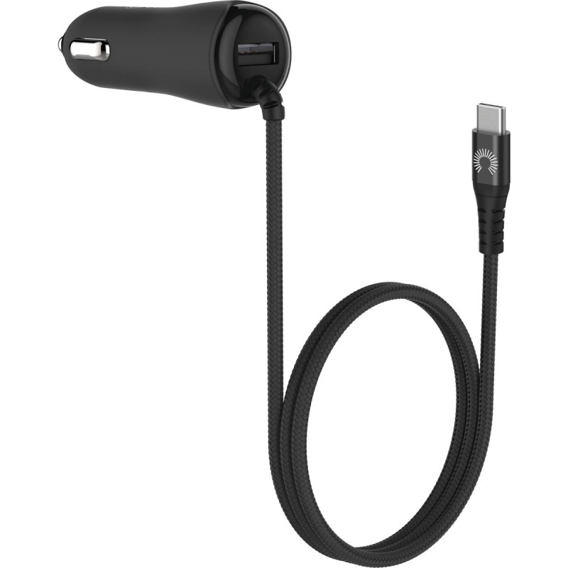 Comsol Dual Port Car Charger with Fixed 1m USB-C Cable