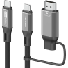Comsol 2m 2-in-1 USB-C to USB-C 4K HDMI Cable 240W