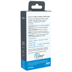 Comsol 2m 2-in-1 USB-C to USB-C 4K HDMI Cable 240W