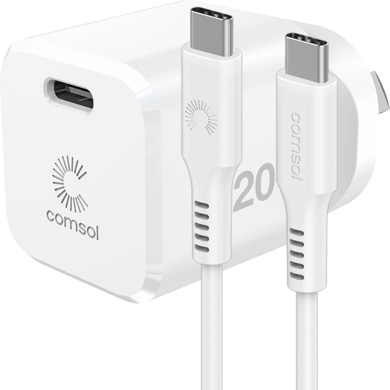 20W USB-C Wall Charger + 1.2m USB-C to USB-C Cable