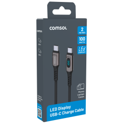 Comsol 2m USB-C to USB-C LED Display Cable