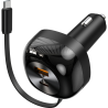 Comsol 66W USB-C + USB-A Retractable Car Charger
