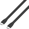 25cm Silicone USB-C to USB-C Cable Black