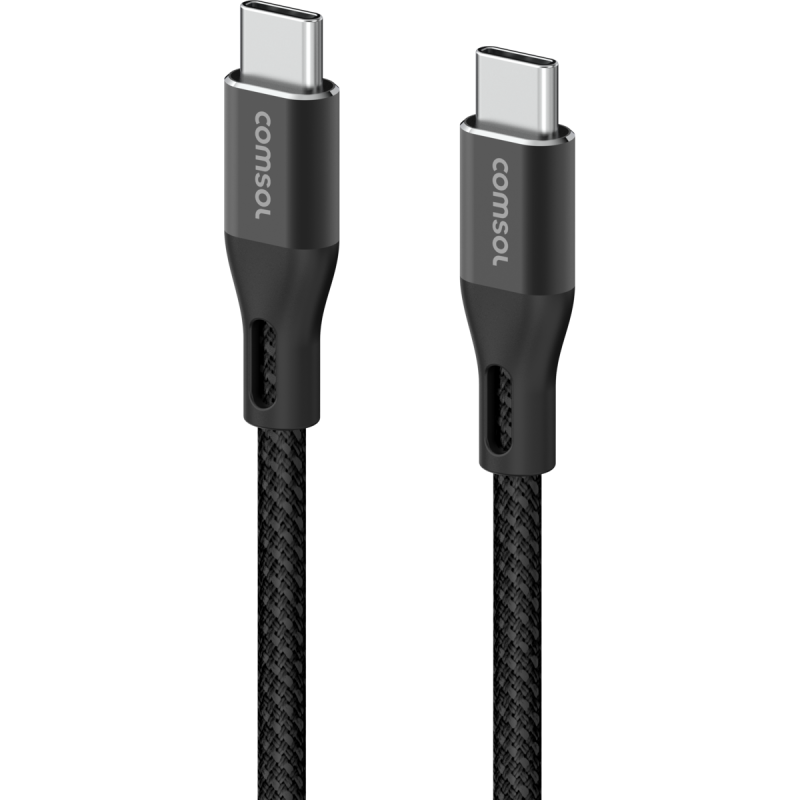Comsol 30cm USB-C to USB-C Silicone + Fabric Cable