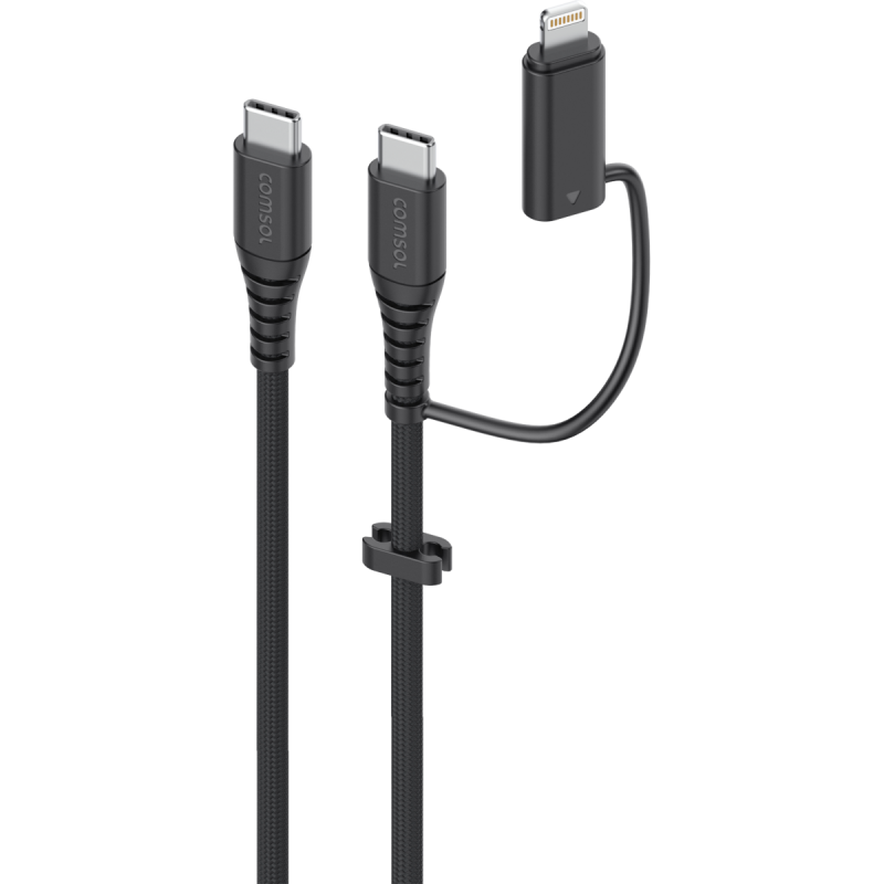 Comsol 1.2m USB-C to C with Lightning Adapter Cable