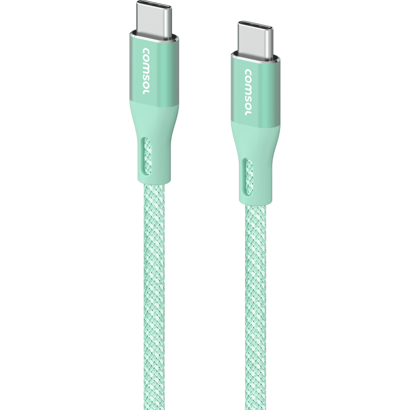 Comsol 1.2m USB-C to USB-C Soft Silicone & Fabric Charge & Sync Cable