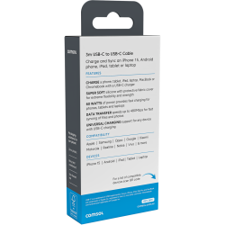 Comsol 3m USB-C to USB-C Soft Silicone & Fabric Charge & Sync Cable
