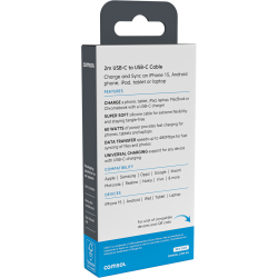 Comsol 2m USB-C to USB-C Super Soft Silicone Charge & Sync Cable