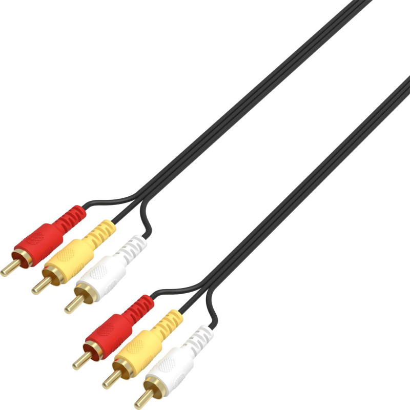 3mtr 3 x RCA Male to 3 x RCA Male Composite Cable