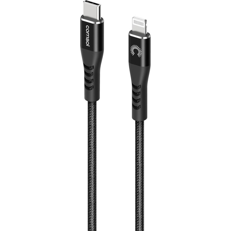 2m USB-C to Lightning Cable Reinforced with Aramid Fibre - Black