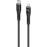 2m USB-C to Lightning Cable Reinforced with Aramid Fibre - Black