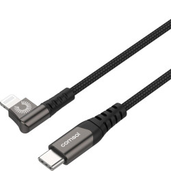 1.2m USB-C to Right Angle Lightning Cable Black