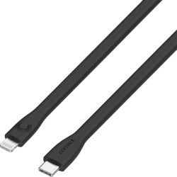 25cm Silicone USB-C to Lightning MFi Cable Black