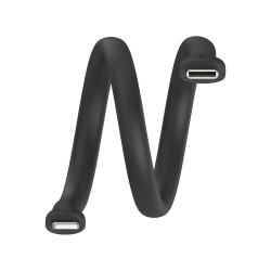 25cm Silicone USB-C to Lightning MFi Cable Black