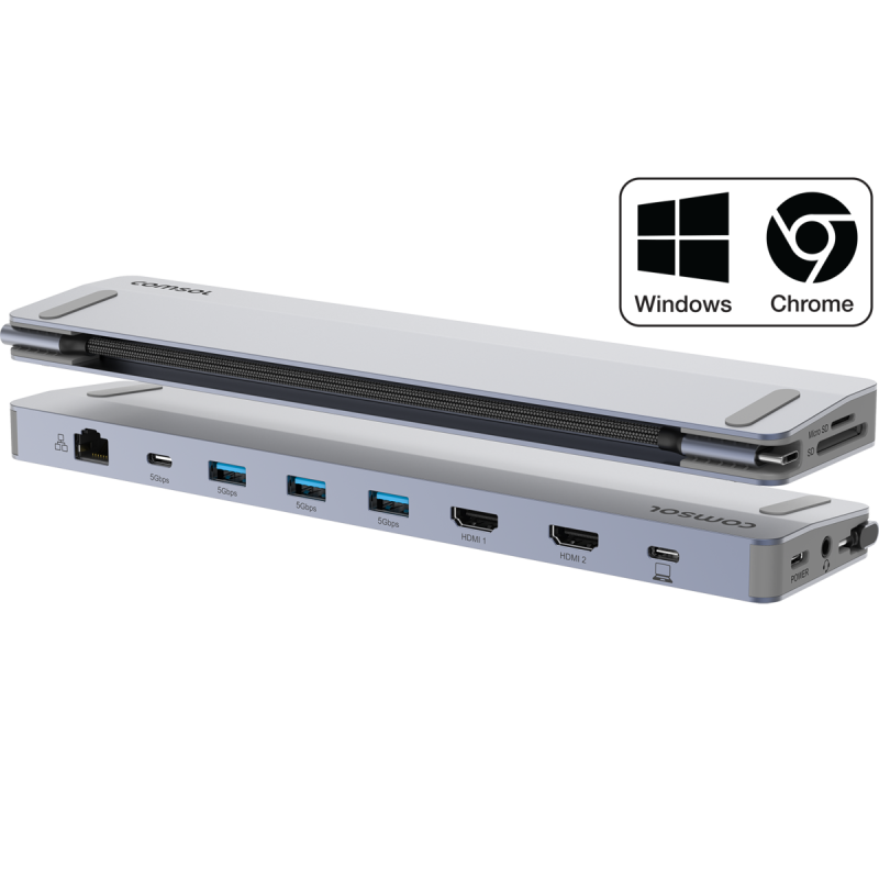 Comsol Dual Monitor USB-C 12 Port Docking Station
