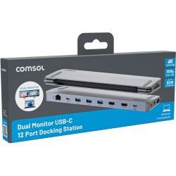 Comsol Dual Monitor USB-C 12 Port Docking Station