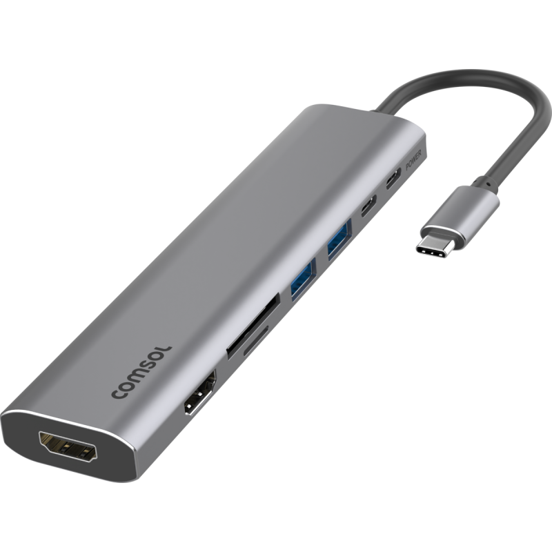Comsol USB-C to Dual HDMI 4K with Card Reader