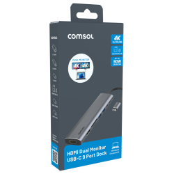 Comsol USB-C to Dual HDMI 4K with Card Reader