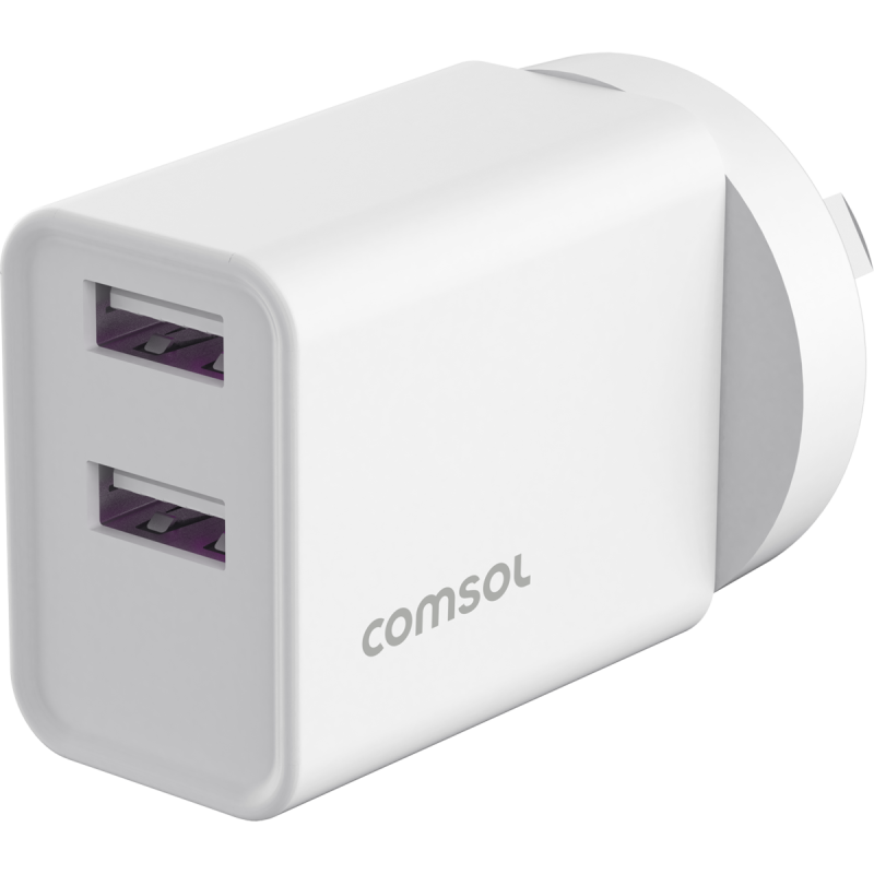 Comsol 12W 2 Port USB-A Wall Charger