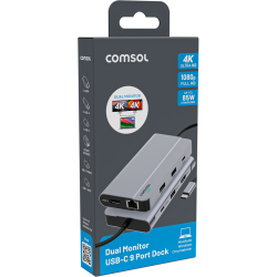 Comsol Dual Monitor USB-C 9 Port Dock