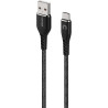 2m USB-A to USB-C Cable Reinforced with Aramid Fibre - Black