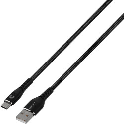 3m USB-A to USB-C Cable Reinforced with Aramid Fibre - Black