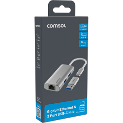 Comsol USB-C Gigabit Ethernet & 3 Port Hub