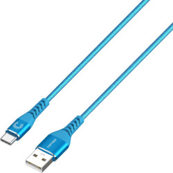 1.2m USB-A to USB-C Cable Reinforced with Aramid Fibre - Blue