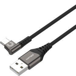 1.2m USB-A to Right Angle USB-C Cable Black