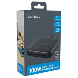 Comsol 100W 4 Port USB Desktop Charger