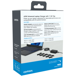 Comsol 65W Universal Laptop Charger with 11 Tips