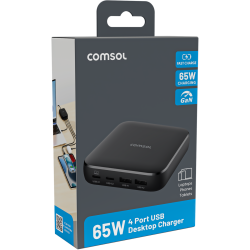 Comsol 65W 4 Port USB Desktop Charger