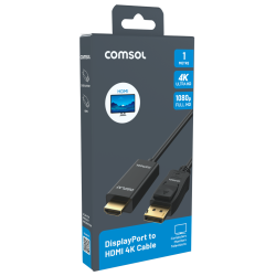 Comsol 1m DisplayPort to HDMI 4K @60Hz Cable