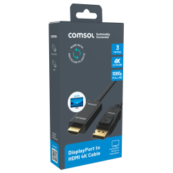 Comsol 3m DisplayPort to HDMI 4K @60Hz Cable