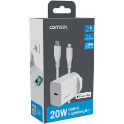Comsol 20W USB-C Wall Charger + 1.5m USB-C to Lightning Cable